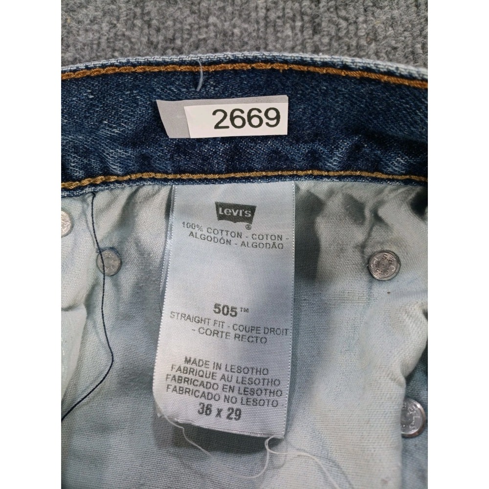 Levi's 505 Men's Jeans 36x29 Blue Straight Leg Regular Fit Denim Medium Wash - Picture 4 of 4